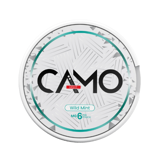 CAMO Wild Mint - 6mg nicotine pouch can with mint flavour, 20 pouches per can