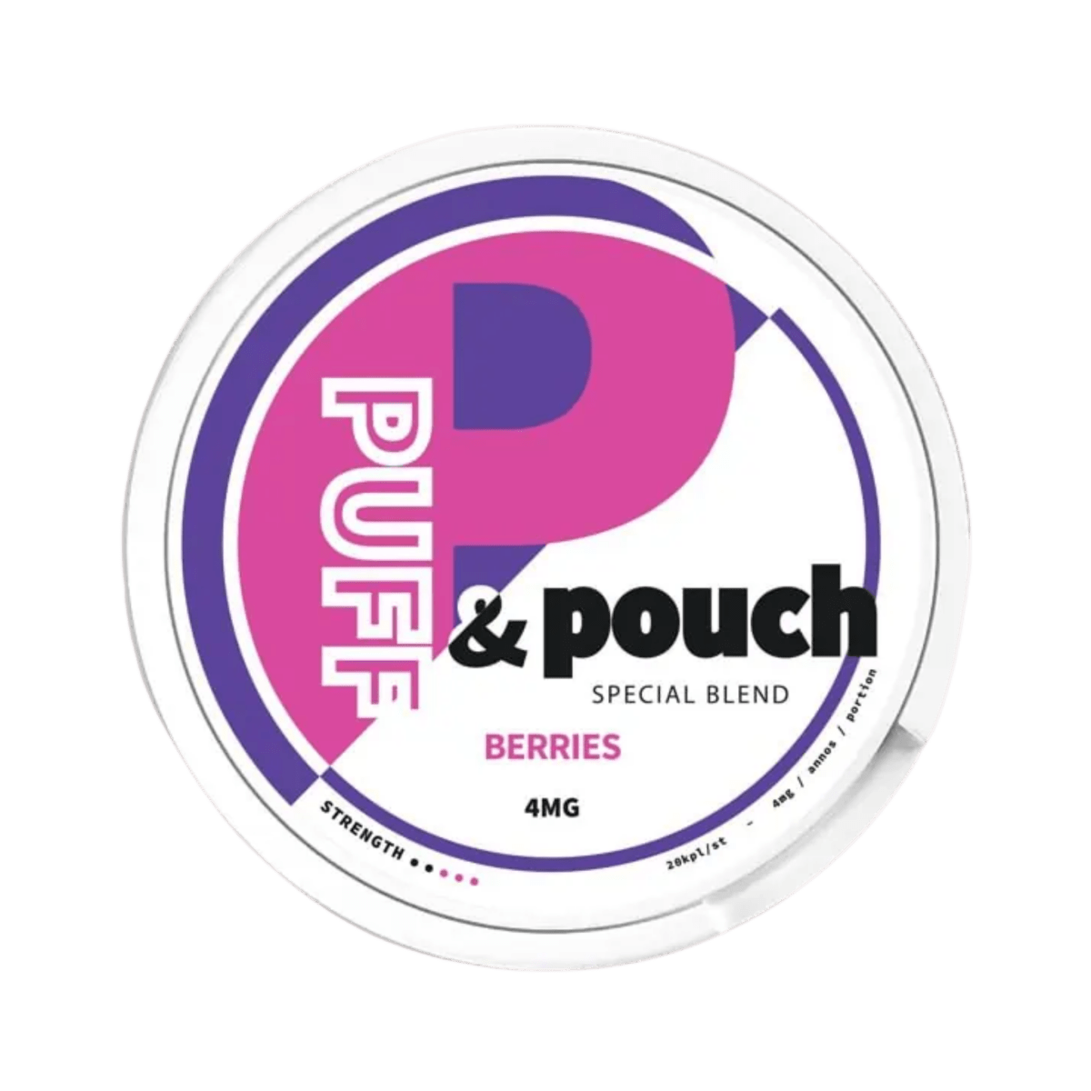 Can of Puff & Pouch Berries Low - Nicotine Pouches