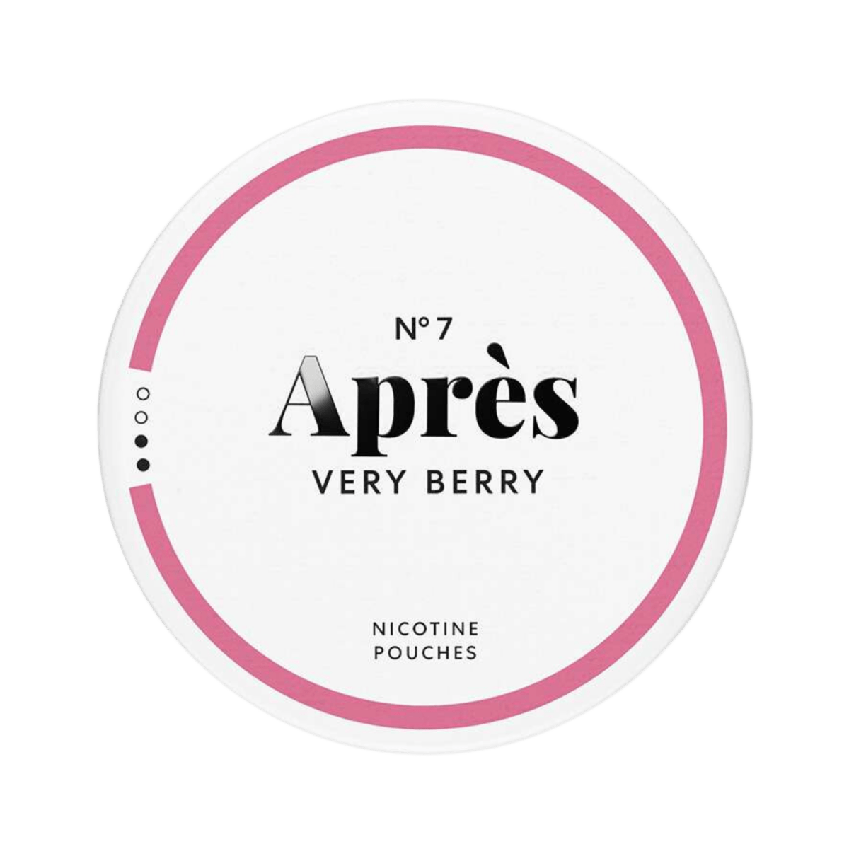 Après Very Berry nicotine pouch can – Slim all-white, 4.4 mg, 20 pouches