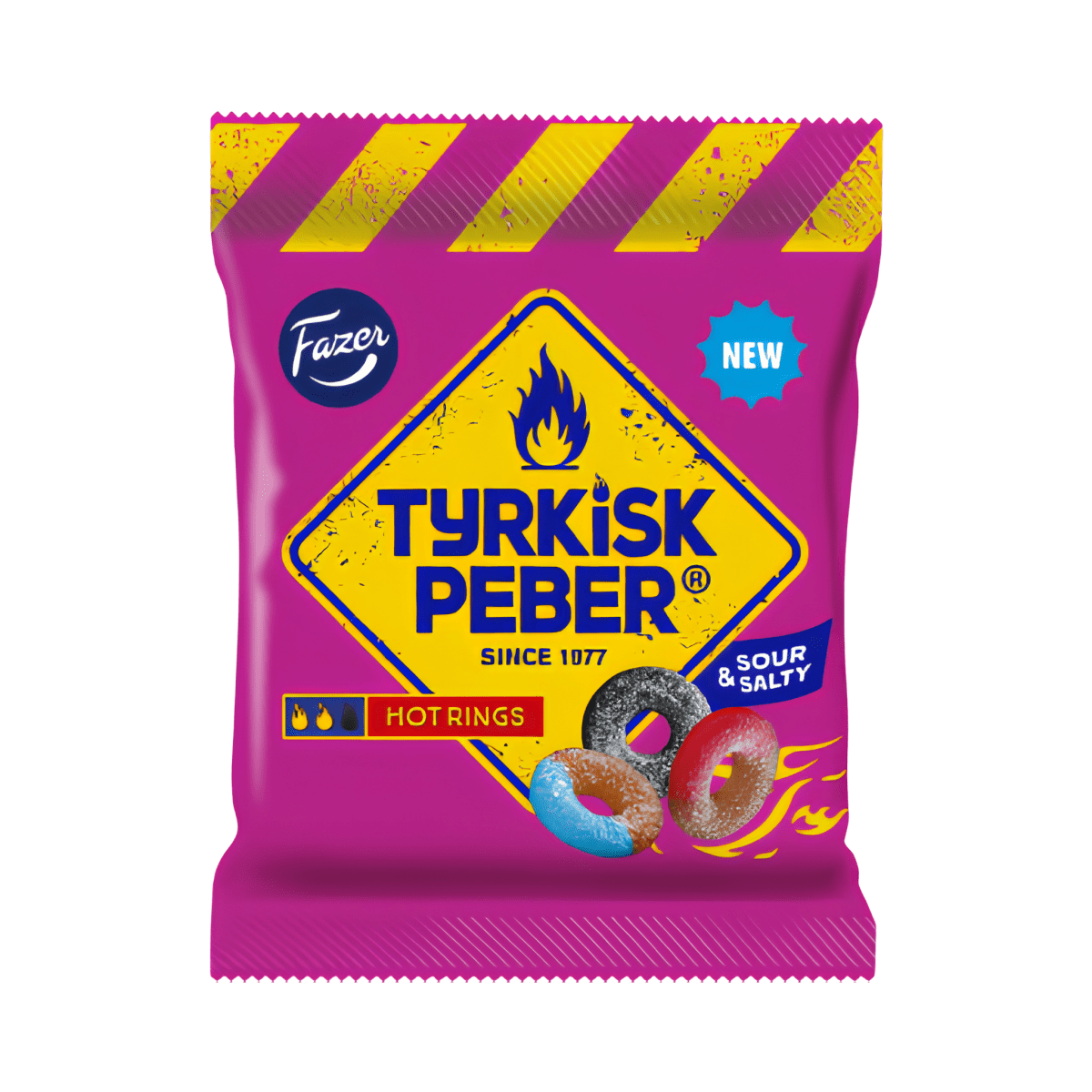 Tyrkisk Peber Sour & Salty Hot Rings 120g - Pouchland